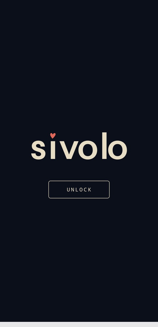Sivolo lock screen — the app is locked until you unlock it